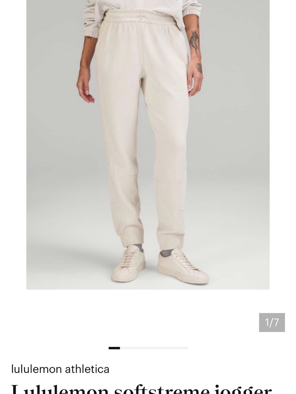 lululemon athletica women’s  Softstreme Joggers in Cream